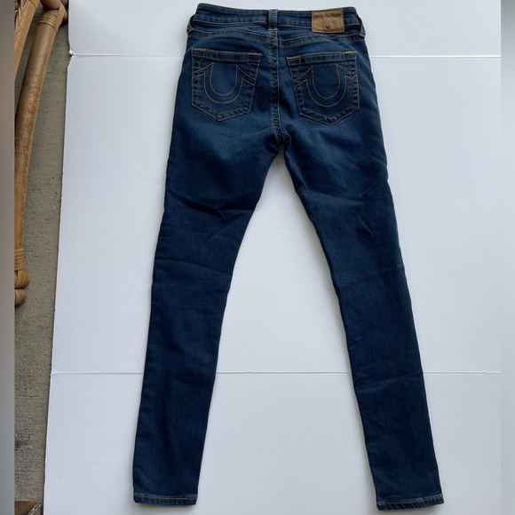 $149 True Religion 27 Jennie Mid Ride Curvy Skinny Jean Denim Stretchy - Picture 1 of 4